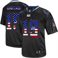 Nike Indianapolis Colts #19 Johnny Unitas Black Men's Stitched NFL Elite USA Flag Fashion Jersey