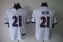 Nike Ravens -21 Lardarius Webb White Stitched NFL Limited Jersey