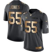 Nike Cardinals -55 Chandler Jones Black Stitched NFL Limited Gold Salute To Service Jersey