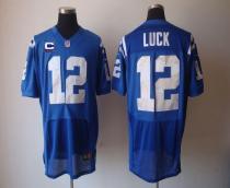 Nike Indianapolis Colts #12 Andrew Luck Royal Blue Team Color With C Patch Men's Stitched NFL Elite