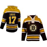 Boston Bruins -17 Milan Lucic Black Sawyer Hooded Sweatshirt Stitched NHL Jersey