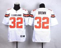Nike Cleveland Browns -32 Jim Brown White Men's Stitched NFL New Elite Jersey