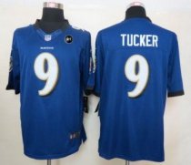 Nike Ravens -9 Justin Tucker Purple Team Color With Art Patch Stitched NFL Limited Jersey