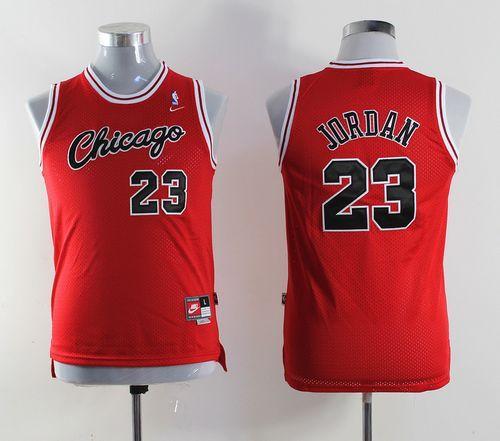 Nike Chicago Bulls #23 Michael Jordan Red Throwback Stitched Youth NBA Jersey