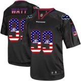 Nike Houston Texans #99 J J Watt Black Men's Stitched NFL Elite USA Flag Fashion Jersey