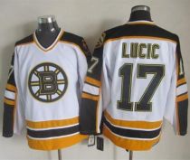 Boston Bruins -17 Milan Lucic White Black CCM Throwback Stitched NHL Jersey