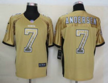 2013 NEW Nike New Orleans Saints 7 Andersen Drift Fashion Gold Elite Jerseys