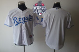 Kansas City Royals Blank White Cool Base W 2015 World Series Patch Stitched MLB Jersey