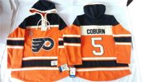 Philadelphia Flyers -5 Braydon Coburn Orange Sawyer Hooded Sweatshirt Stitched NHL Jersey