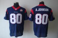 Nike Houston Texans -80 Andre Johnson Navy Blue Team Color With 10th Patch Mens Stitched NFL Elite J