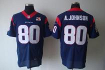 Nike Houston Texans -80 Andre Johnson Navy Blue Team Color With 10th Patch Mens Stitched NFL Elite J