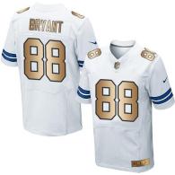 Nike Cowboys -88 Dez Bryant White Stitched NFL Elite Gold Jersey