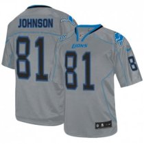 Nike Lions -81 Calvin Johnson Lights Out Grey Stitched NFL Elite Jersey