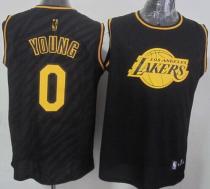 Los Angeles Lakers -0 Nick Young Black Precious Metals Fashion Stitched NBA Jersey