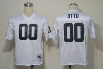 Mitchell And Ness Raiders -0 Jim Otto White Stitched Throwback NFL Jersey