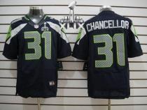 Nike Seattle Seahawks #31 Kam Chancellor Steel Blue Team Color Super Bowl XLIX Men's Stitched NFL El