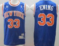New York Knicks -33 Patrick Ewing Blue Throwback Stitched NBA Jersey
