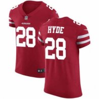 Nike 49ers -28 Carlos Hyde Red Team Color Stitched NFL Vapor Untouchable Elite Jersey
