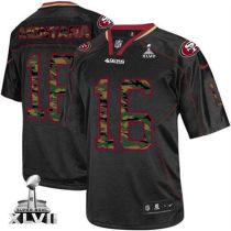 Nike San Francisco 49ers #16 Joe Montana Black Super Bowl XLVII Men‘s Stitched NFL Elite Camo Fashio
