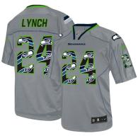 Nike Seattle Seahawks #24 Marshawn Lynch New Lights Out Grey Men‘s Stitched NFL Elite Jersey