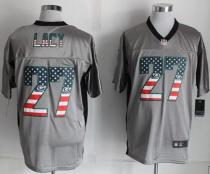 Nike Green Bay Packers #27 Eddie Lacy Grey Men's Stitched NFL Elite USA Flag Fashion Jersey