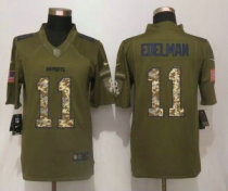 Nike New England Patriots -11 Julian Edelman Green Stitched NFL Limited Salute to Service Jersey