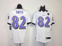Nike Ravens -82 Torrey Smith White With Art Patch Men Stitched NFL Elite Jersey