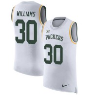 Nike Packers -30 Jamaal Williams White Stitched NFL Limited Rush Tank Top Jersey