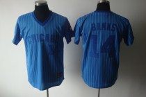 Chicago Cubs -14 Ernie Banks Blue White Strip Stitched Cooperstown Throwback MLB Jersey