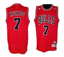 Chicago Bulls -7 Tony Kukoc Red Throwback Stitched NBA Jersey