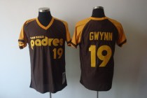 Mitchell and Ness San Diego Padres #19 Tony Gwynn Coffee Stitched Throwback MLB Jersey
