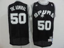 San Antonio Spurs -50 David Robinson Black The Admiral Nickname Stitched NBA Jersey