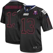 Nike New York Giants #13 Odell Beckham Jr Lights Out Black With 1925-2014 Season Patch Men's Stitche