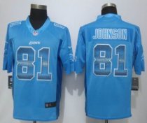 2015 New Nike Detroit Lions -81 Andre Johnson Pro Line Blue Fashion Strobe Jersey