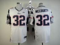 Nike New England Patriots -32 Devin McCourty White Super Bowl XLIX Mens Stitched NFL Elite Jersey