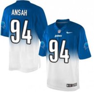 Nike Lions -94 Ziggy Ansah Blue White Stitched NFL Elite Fadeaway Fashion Jersey
