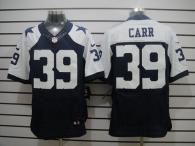Nike Dallas Cowboys #39 Brandon Carr Navy Blue Thanksgiving Throwback Men's Stitched NFL Elite Jerse