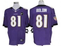 Nike Ravens -81 Anquan Boldin Purple Team Color With Art Patch Men Stitched NFL Elite Jersey