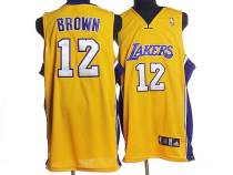Los Angeles Lakers -12 Shannon Brown Stitched Yellow NBA Jersey