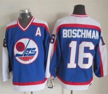 Winnipeg Jets -16 Laurie Boschman Blue White CCM Throwback Stitched NHL Jersey