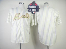 New York Mets Blank Cream Blue Strip USMC Cool Base W 2015 World Series Patch Stitched MLB Jersey