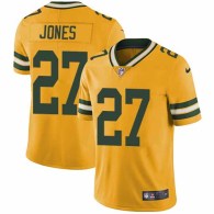 Nike Packers -27 Josh Jones Yellow Stitched NFL Limited Rush Jersey