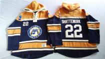 St Louis Blues -22 Kevin Shattenkirk Navy Blue Gold Sawyer Hooded Sweatshirt Stitched NHL Jersey