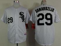 Chicago White Sox -29 Jeff Samardzija White Black Strip Stitched MLB Jerseys