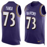Nike Ravens -73 Marshal Yanda Purple Team Color Men Stitched NFL Limited Tank Top Jersey