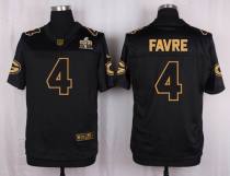 Nike Green Bay Packers -4 Brett Favre Black Stitched NFL Elite Pro Line Gold Collection Jersey