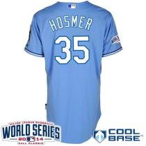 Kansas City Royals -35 Eric Hosmer Light Blue Cool Base W 2014 World Series Patch Stitched MLB Jerse