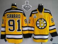 Boston Bruins Stanley Cup Finals Patch -91 Marc Savard Stitched Winter Classic Yellow NHL Jersey