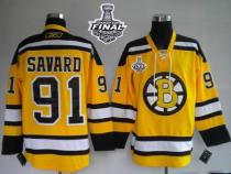 Boston Bruins Stanley Cup Finals Patch -91 Marc Savard Stitched Winter Classic Yellow NHL Jersey