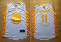 Golden State Warriors -11 Klay Thompson White Gold No Stitched NBA Jersey